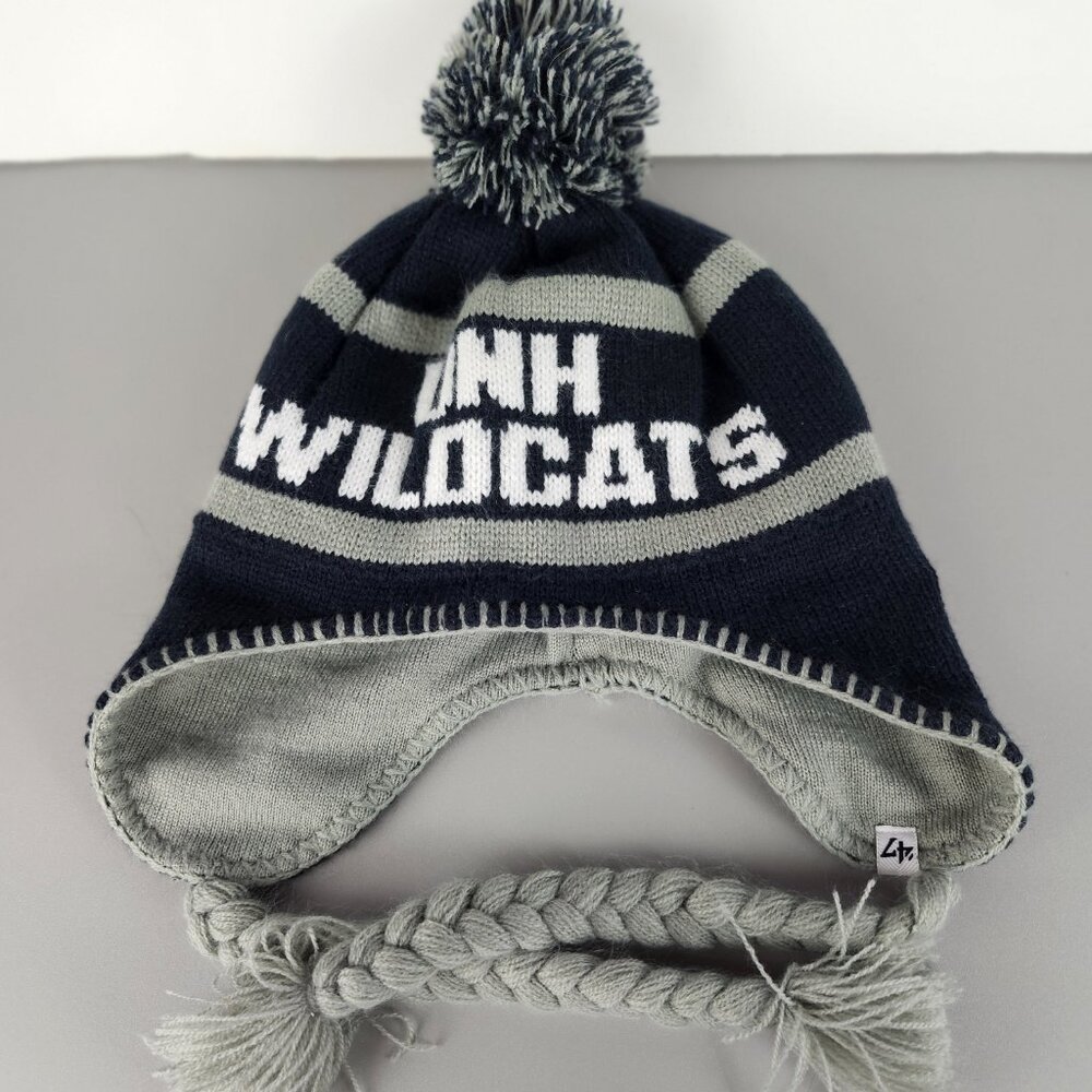 UNH Wildcats - University of New Hampshire Winter Hat with Braids & Pom Pom